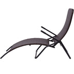 vidaXL Sonnenliege Klappbar Poly Rattan Brown