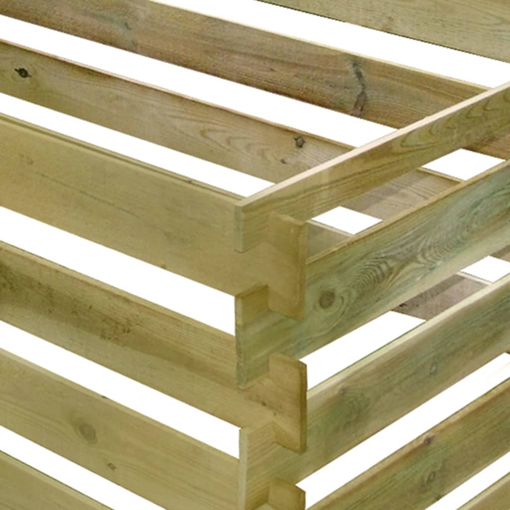 vidaXL Komposter Latten aus Kiefernholz Imprägniert 180x90x90 cm