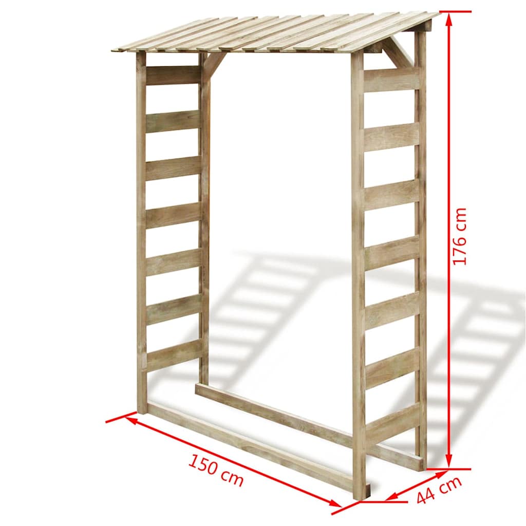 vidaXL Feuerholz-Lagerschuppen 150×44×176 cm Imprägniertes Kiefernholz