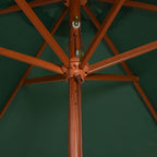 vidaXL Sonnenschirm 200x300 cm Holzmast Grün