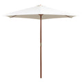 vidaXL Sonnenschirm 270×270 cm Holzstange Cremeweiß