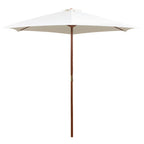 vidaXL Sonnenschirm 270×270 cm Holzstange Cremeweiß