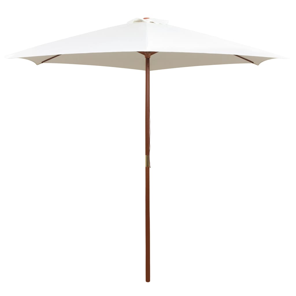 vidaXL Sonnenschirm 270×270 cm Holzstange Cremeweiß