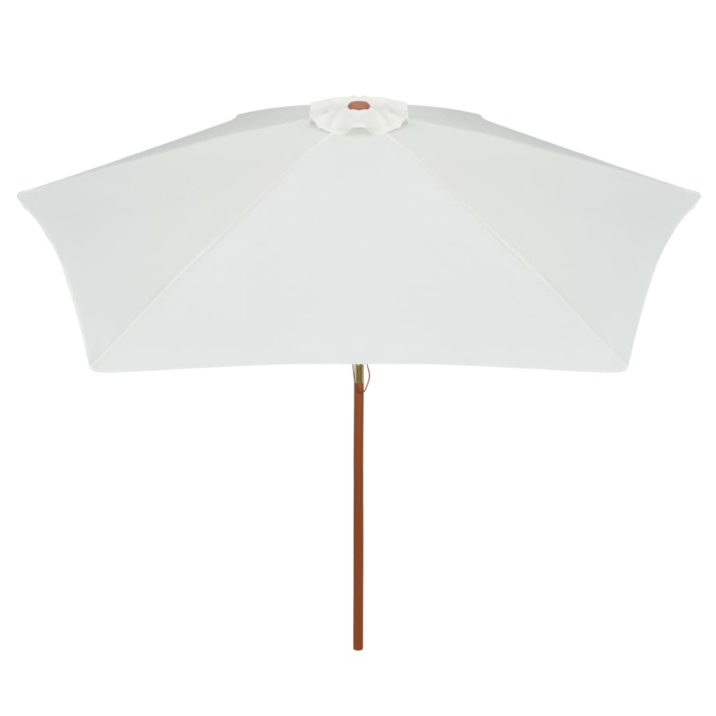 vidaXL Sonnenschirm 270×270 cm Holzstange Cremeweiß
