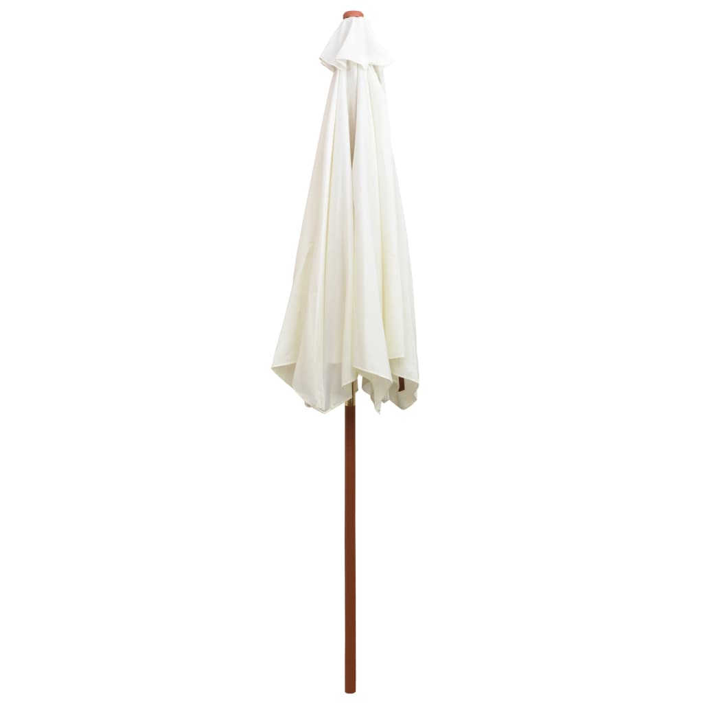 vidaXL Sonnenschirm 270×270 cm Holzstange Cremeweiß