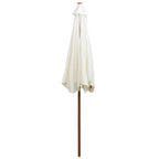 vidaXL Sonnenschirm 270×270 cm Holzstange Cremeweiß