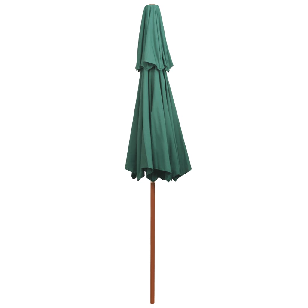vidaXL Sonnenschirm mit Entlüftung 270x270 cm Holzmast Grün