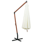 vidaXL Ampelschirm 350 cm Holzmast Weiß