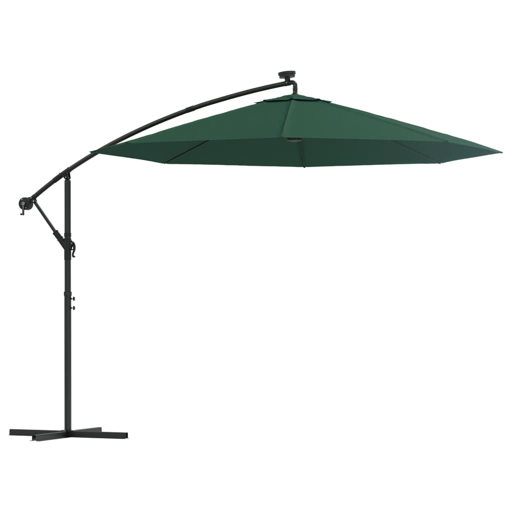 vidaXL Sonnenschirm Ampelschirm mit LED-Beleuchtung 300 cm Metallmast