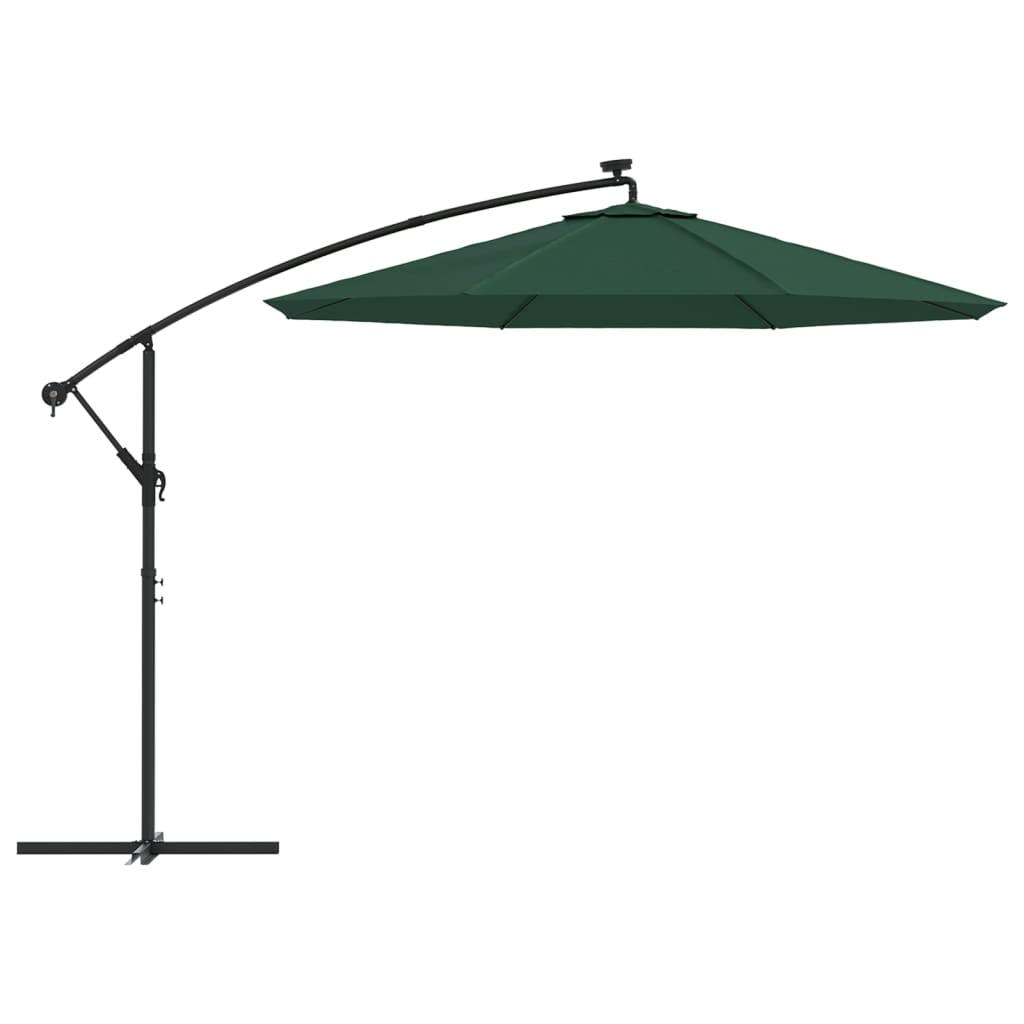vidaXL Sonnenschirm Ampelschirm mit LED-Beleuchtung 300 cm Metallmast