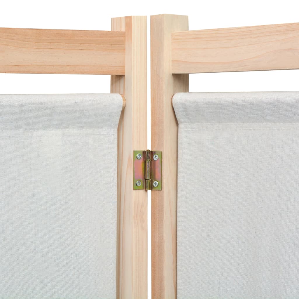 vidaXL 3-teiliger Raumteiler Creme 120 x 170 x 4 cm Stoff