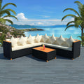 vidaXL 5-tlg. Garten-Lounge-Set mit Auflagen Poly Rattan Grau