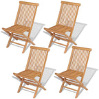 vidaXL Klappbare Gartenstühle 4 Stk. Massivholz Teak