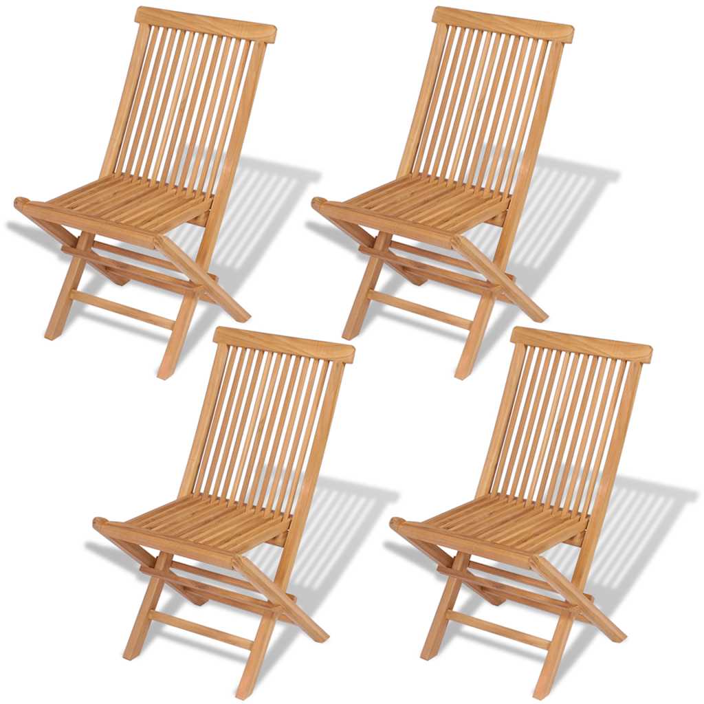 vidaXL Klappbare Gartenstühle 4 Stk. Massivholz Teak