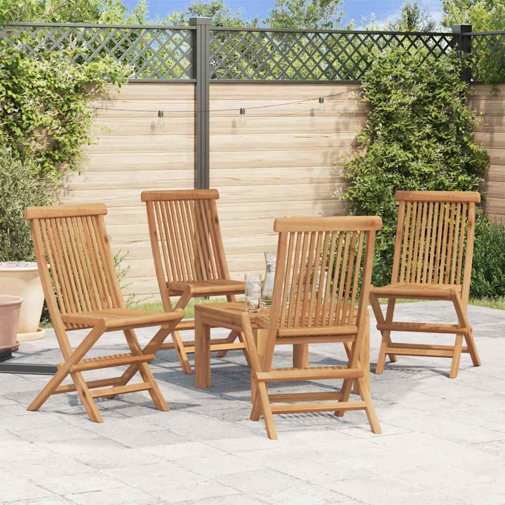 vidaXL Klappbare Gartenstühle 4 Stk. Massivholz Teak