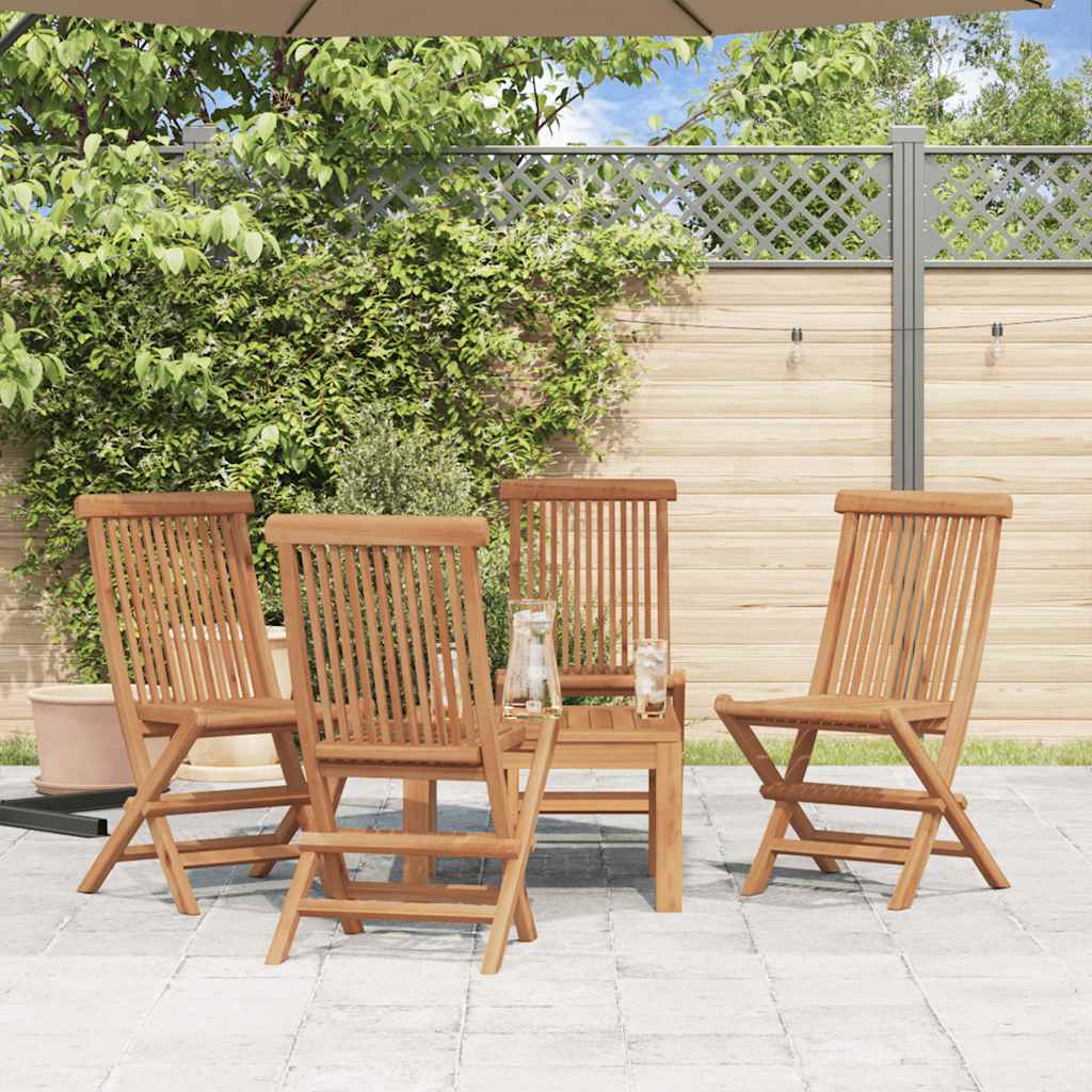vidaXL Klappbare Gartenstühle 4 Stk. Massivholz Teak