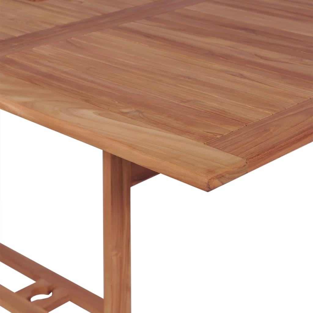 vidaXL 11-tlg. Garten-Essgruppe mit Klappstühlen Massivholz Teak