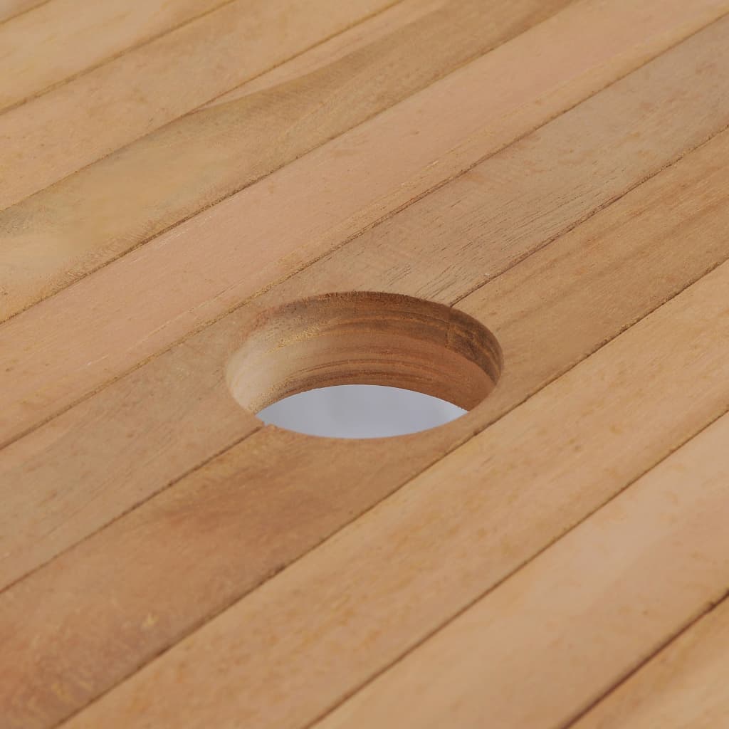 vidaXL 11-tlg. Garten-Essgruppe mit Klappstühlen Massivholz Teak