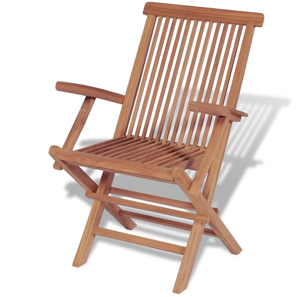 vidaXL 11-tlg. Garten-Essgruppe mit Klappstühlen Massivholz Teak