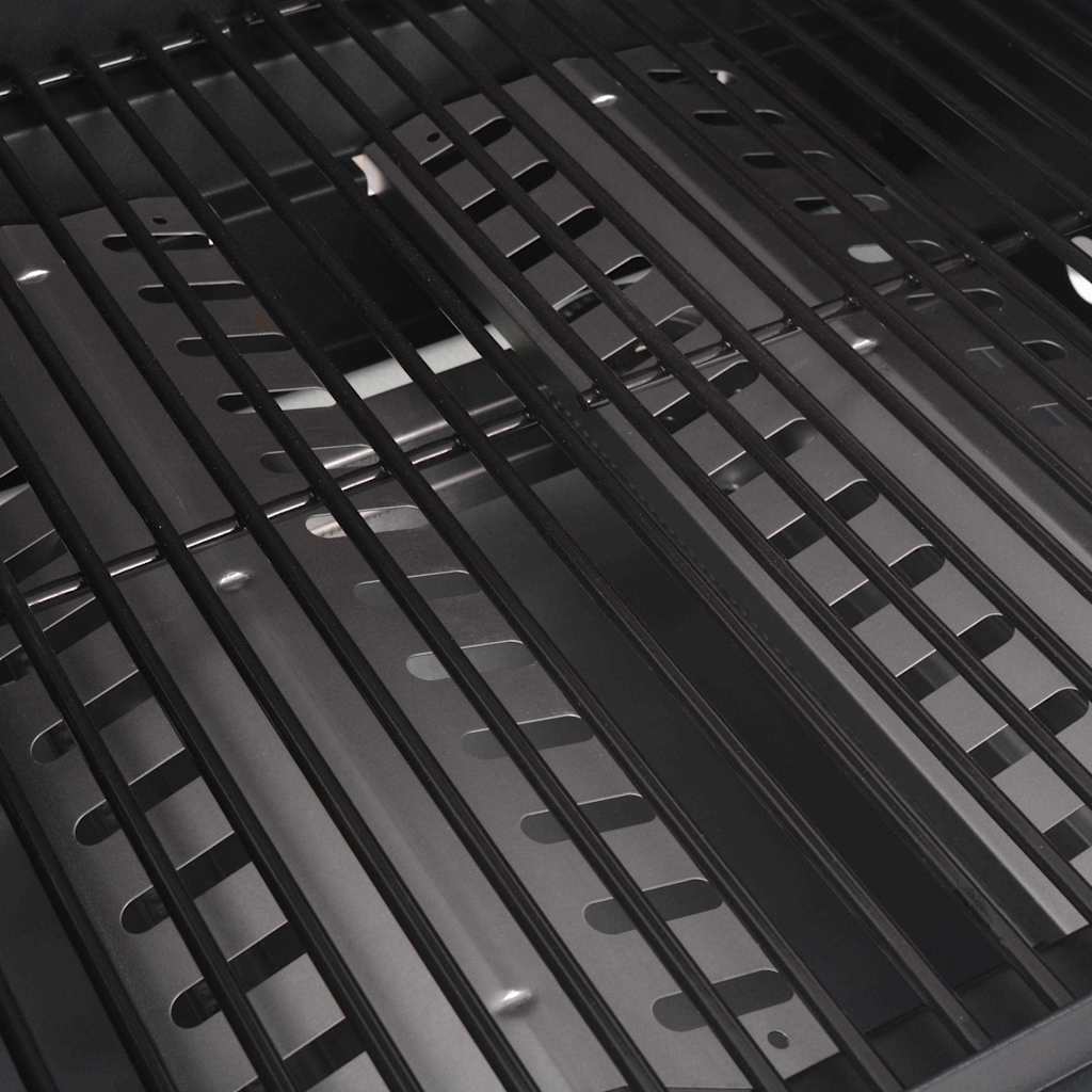 vidaXL Gasgrill mit Brenner Mit Rad Silber Stahl mit Metallschlauch