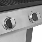 vidaXL Gasgrill mit Brenner Mit Rad Silber Stahl mit Metallschlauch