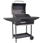 vidaXL Holzkohlegrill Smoker mit Ablage Schwarz