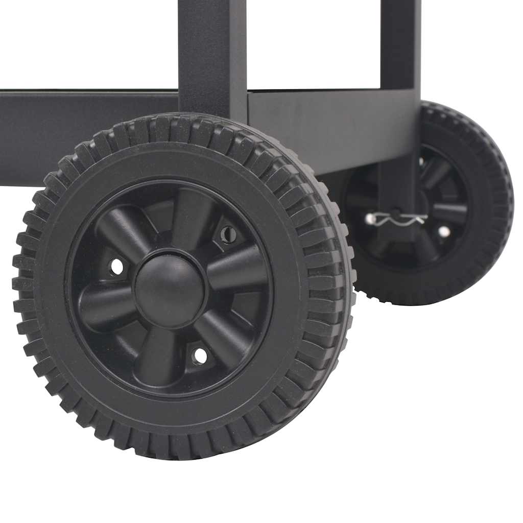 vidaXL Holzkohlegrill Smoker mit Ablage Schwarz