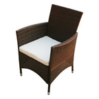 vidaXL Gartenstühle 2 Stk. Poly Rattan Braun