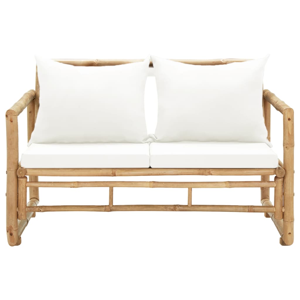 vidaXL 2-Sitzer Gartensofa mit Polstern Bambus