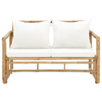vidaXL 2-Sitzer Gartensofa mit Polstern Bambus