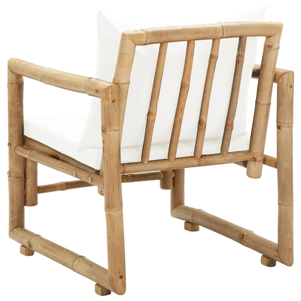 vidaXL Gartenstühle 2 Stk. mit Polstern und Kissen Bambus