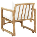 vidaXL Gartenstühle 2 Stk. mit Polstern und Kissen Bambus