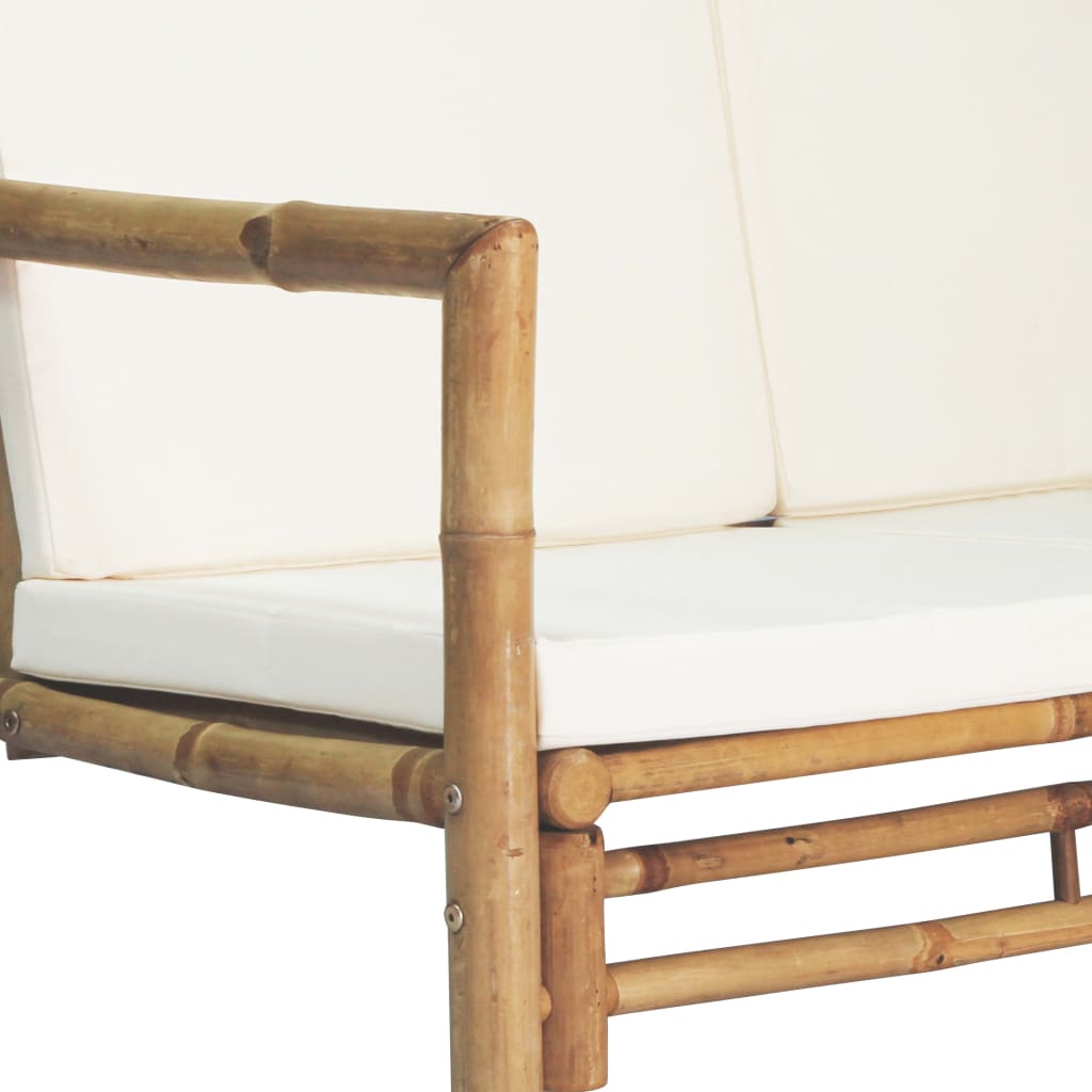 vidaXL 4-tlg. Garten-Lounge-Set mit Auflagen Bambus