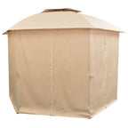 vidaXL Gartenpavillon mit Vorhängen Hexagonal 360x265 cm