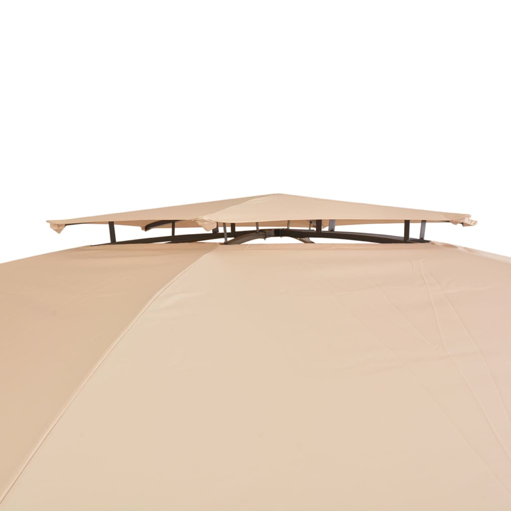 vidaXL Gartenpavillon mit Vorhängen Hexagonal 360x265 cm
