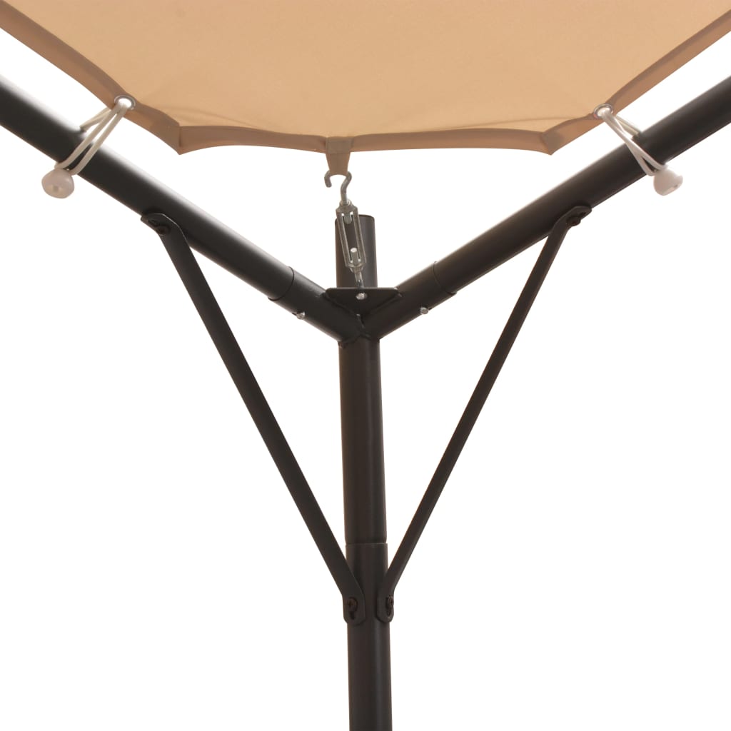 vidaXL Pavillon Partyzelt Überdachung 4x4 m Stahl Beige