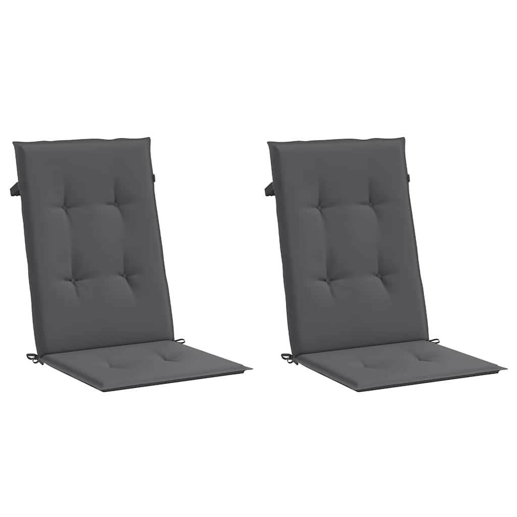 vidaXL Gartenstuhlauflagen für Hochlehner 2 Stk. Anthrazit 120x50x2 cm