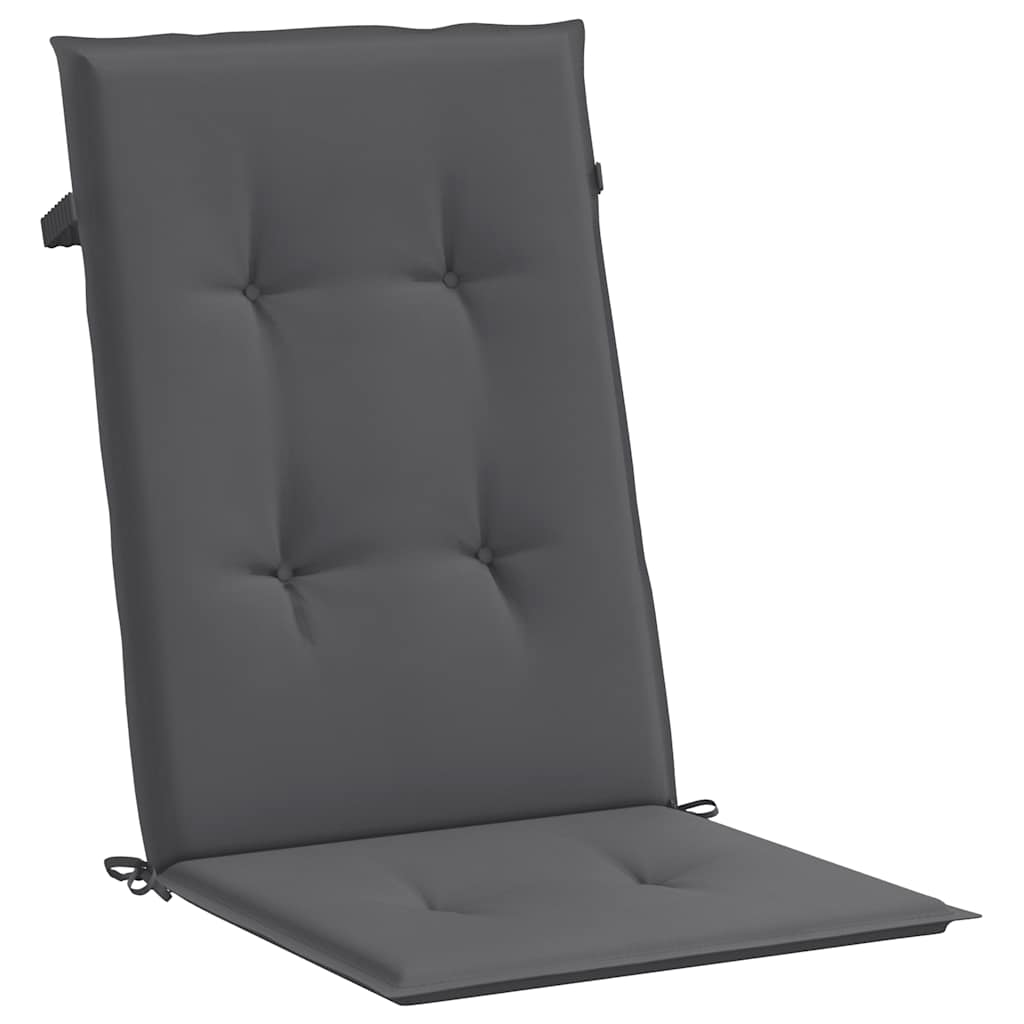 vidaXL Gartenstuhlauflagen für Hochlehner 2 Stk. Anthrazit 120x50x2 cm