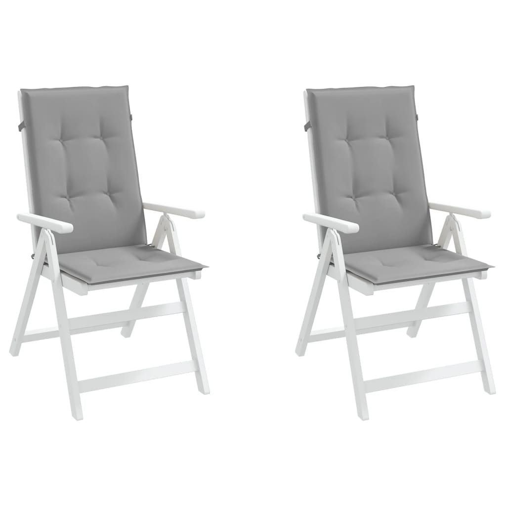 vidaXL Gartenstuhlauflagen für Hochlehner 2 Stk. Grau 120x50x3cm Stoff