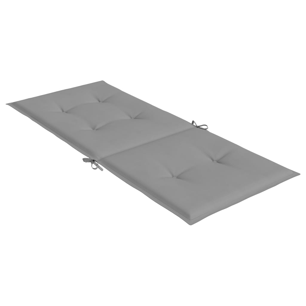 vidaXL Gartenstuhlauflagen für Hochlehner 2 Stk. Grau 120x50x3cm Stoff