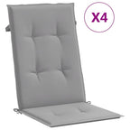 vidaXL Gartenstuhlauflagen für Hochlehner 4 Stk. Grau 120x50x3cm Stoff