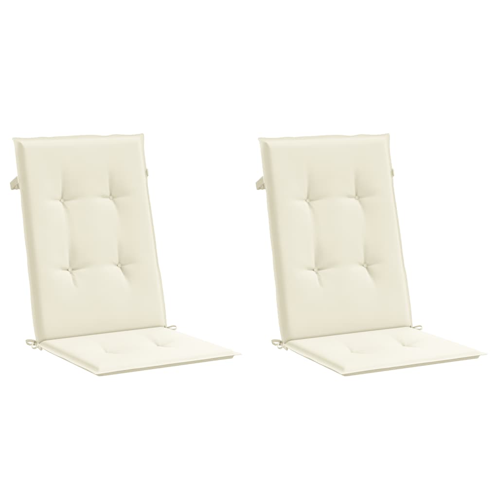 vidaXL Gartenstuhlauflagen für Hochlehner 2Stk. Creme 120x50x3cm Stoff