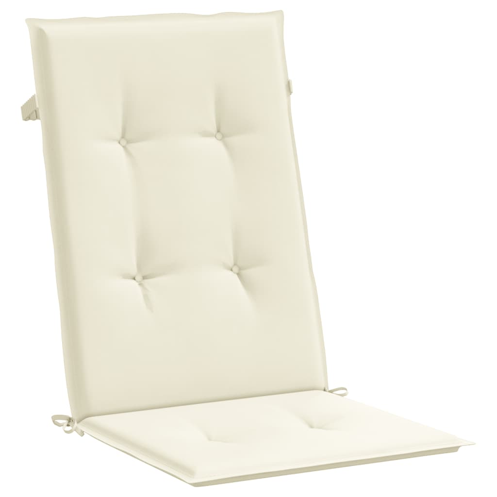 vidaXL Gartenstuhlauflagen für Hochlehner 2Stk. Creme 120x50x3cm Stoff