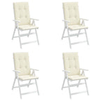 vidaXL Gartenstuhlauflagen für Hochlehner 4Stk. Creme 120x50x2cm Stoff