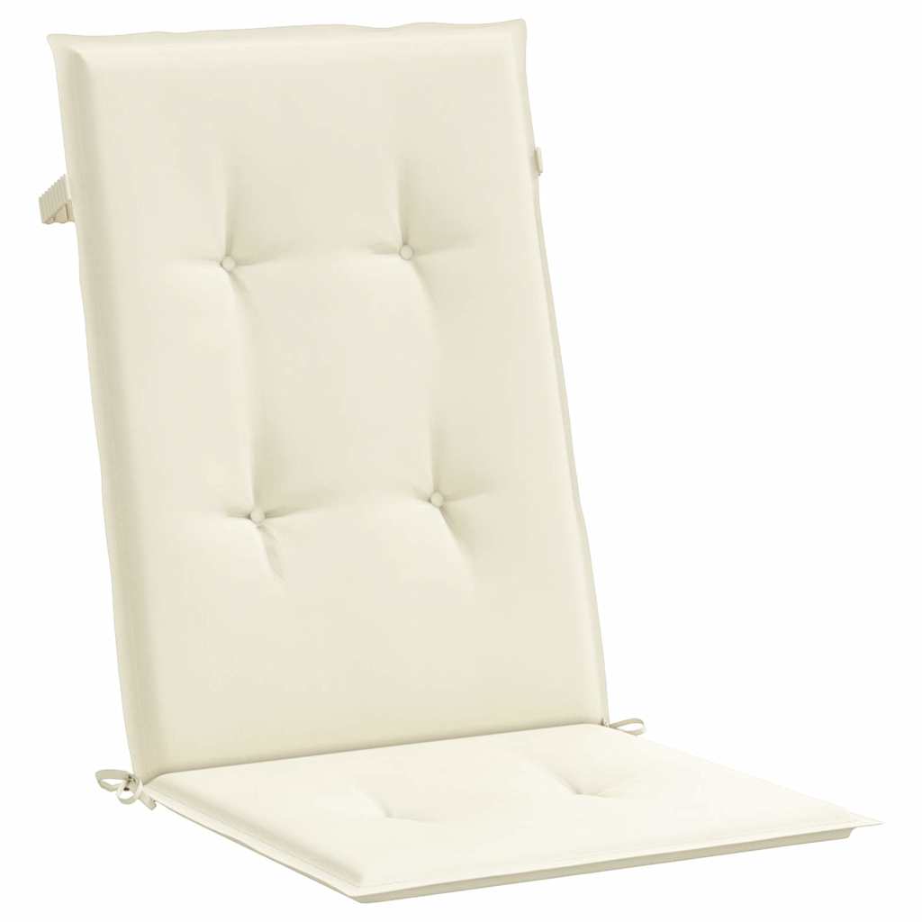 vidaXL Gartenstuhlauflagen für Hochlehner 4Stk. Creme 120x50x2cm Stoff