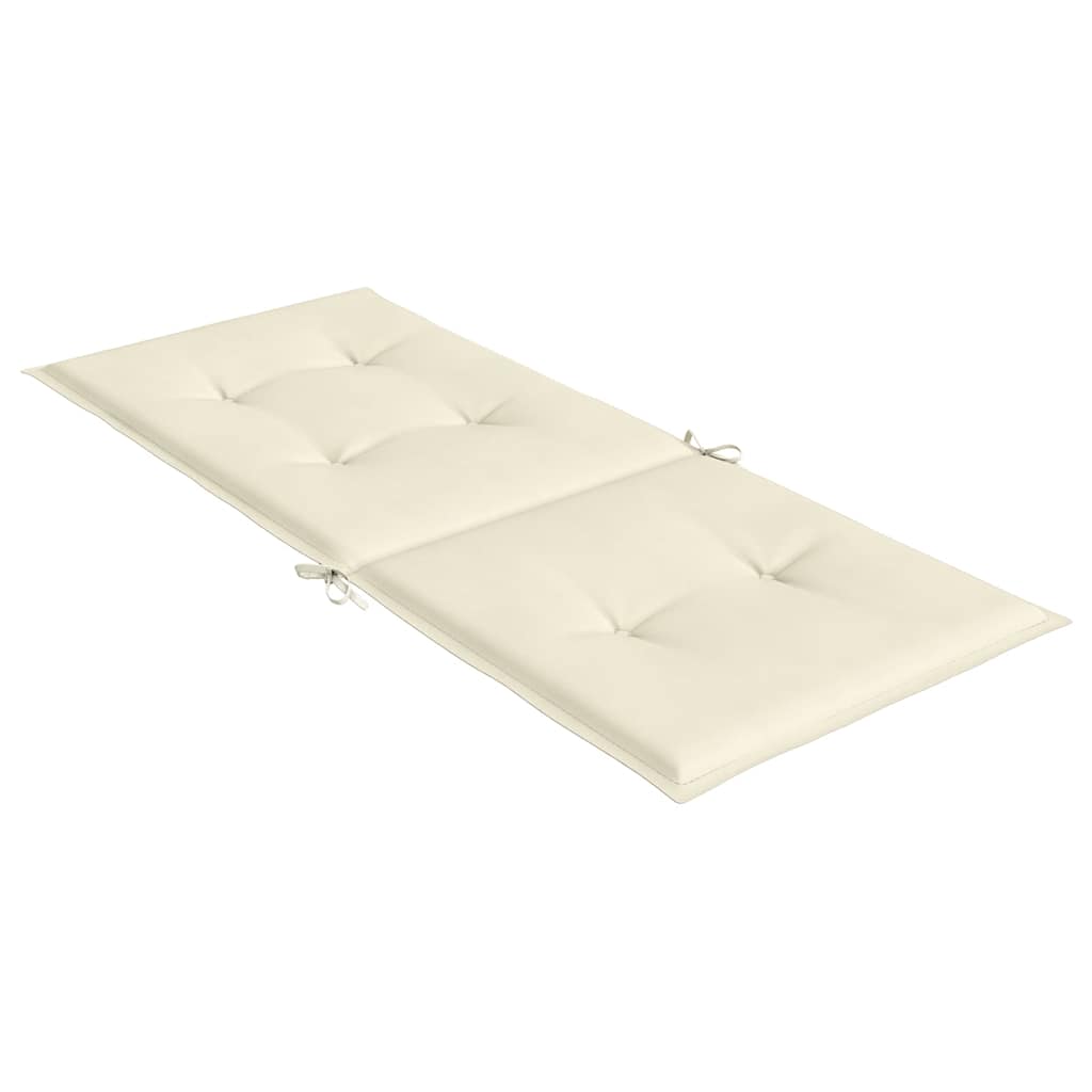 vidaXL Gartenstuhlauflagen für Hochlehner 4Stk. Creme 120x50x2cm Stoff