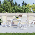 vidaXL Gartenstuhlauflagen für Hochlehner 4Stk. Creme 120x50x2cm Stoff