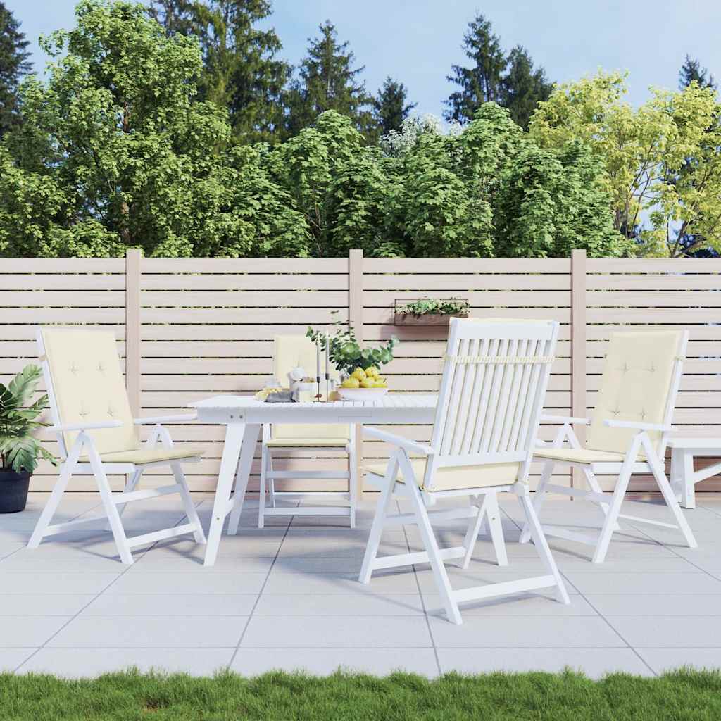 vidaXL Gartenstuhlauflagen für Hochlehner 4Stk. Creme 120x50x2cm Stoff