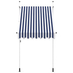 vidaXL Einziehbare Markise Handbetrieben 150 cm Blau/Weiß Gestreift