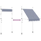 vidaXL Einziehbare Markise Handbetrieben 150 cm Blau/Weiß Gestreift